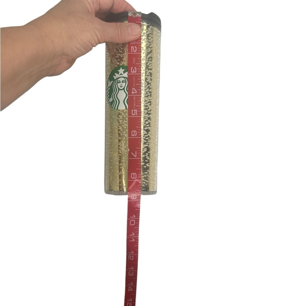 Starbucks 2020 Christmas Holiday Gold Champagne Bubbles Travel Tumbler Lid Cup - Picture 8 of 15